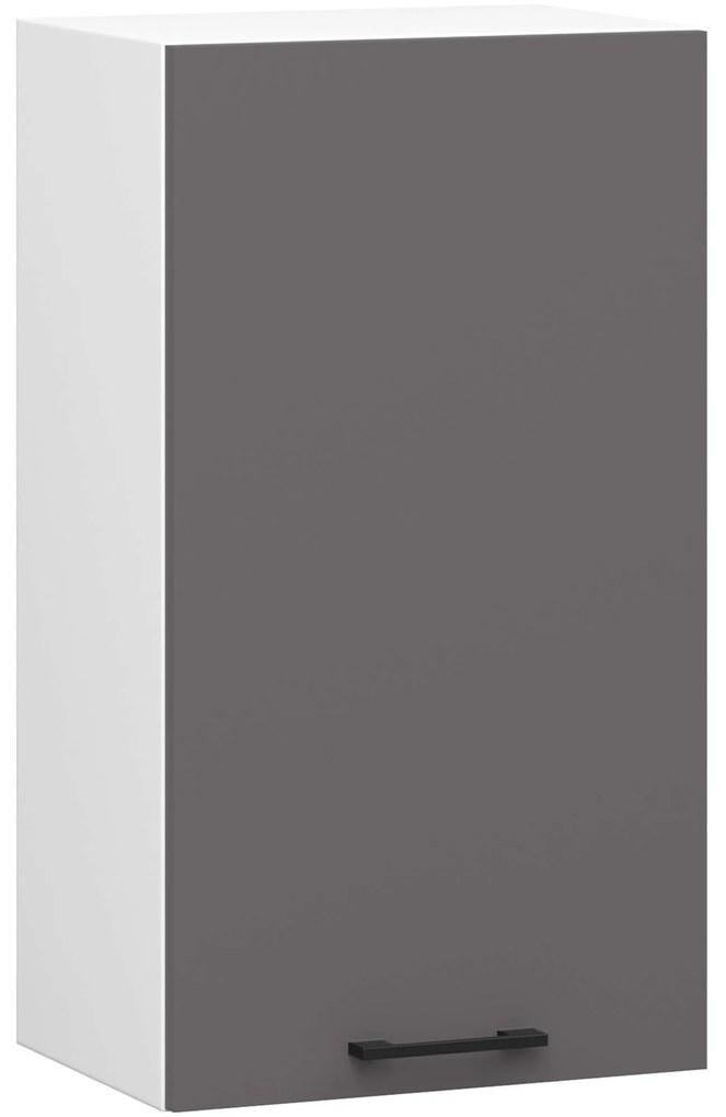 Závěsná kuchyňská skříňka OLIVIE 40x72 cm matná bílá/matná grafitově šedá