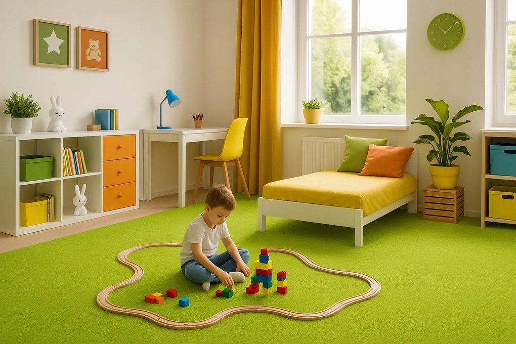 Betap, Koberec metráž Dynasty 41, na mieru, šíře 3m,4m, zelená, filc, obývacia izba