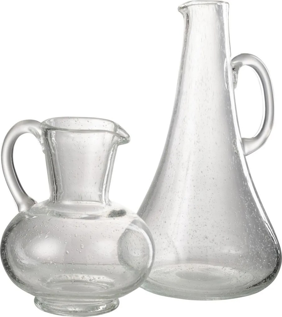 Transparetný sklenený džbán s bublinkami Yones L - 19*19*34cm