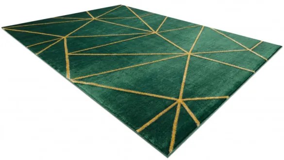 Koberec EMERALD exkluzívny 1013 glamour, styl geometrický fľaškovo zelený / zlatý