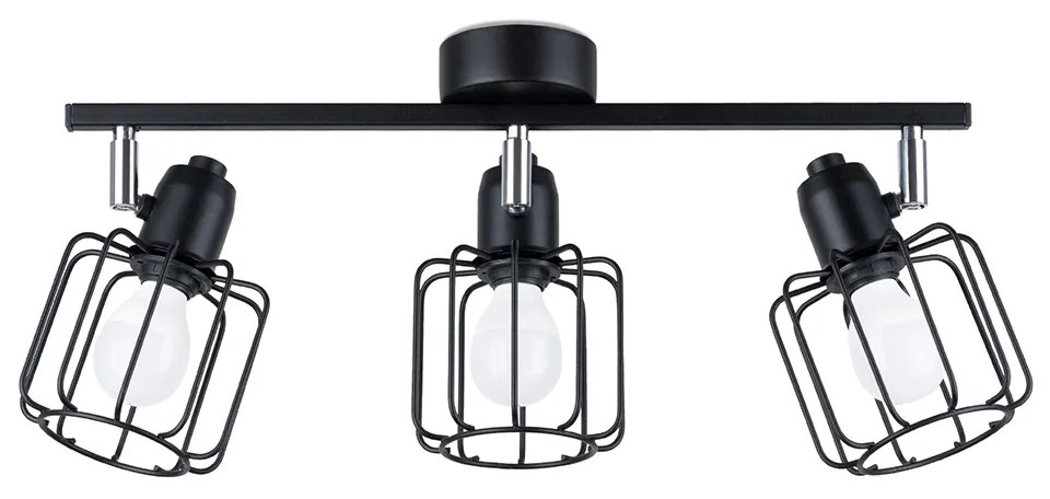 Bodové svietidlo Beluci, 3x čierne drôtené tienidlo, (možnosť polohovania)