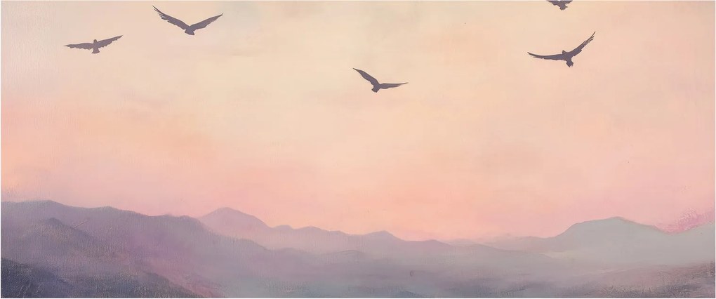 Obraz - Hejno vtákov II. (120x50 cm)