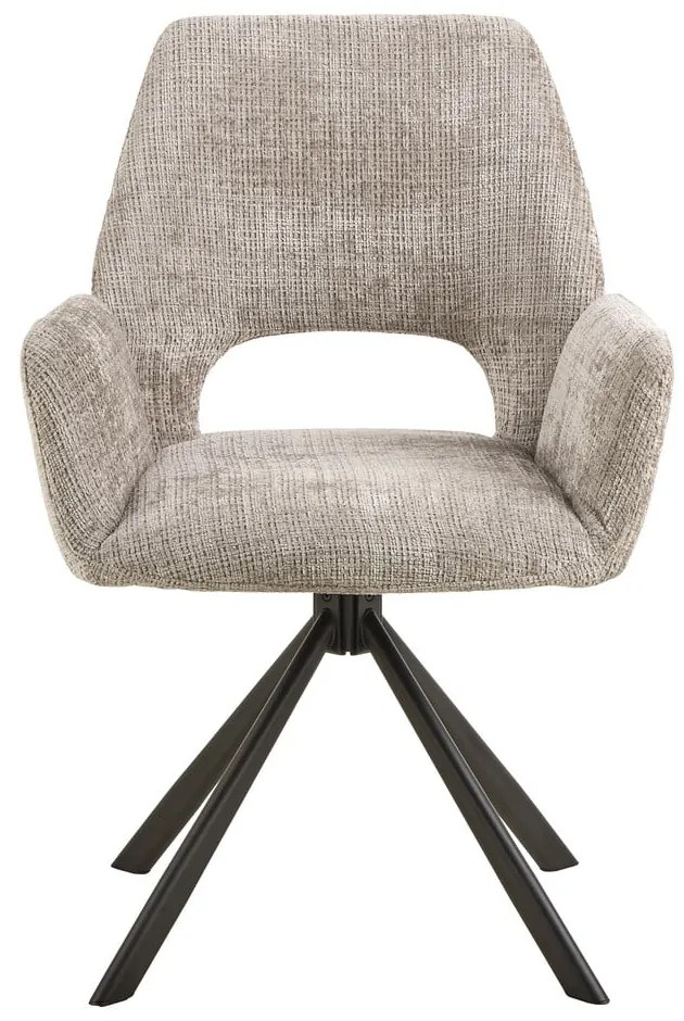 Svetlosivé čalúnené jedálenské kreslo s podrúčkami Graham – Actona