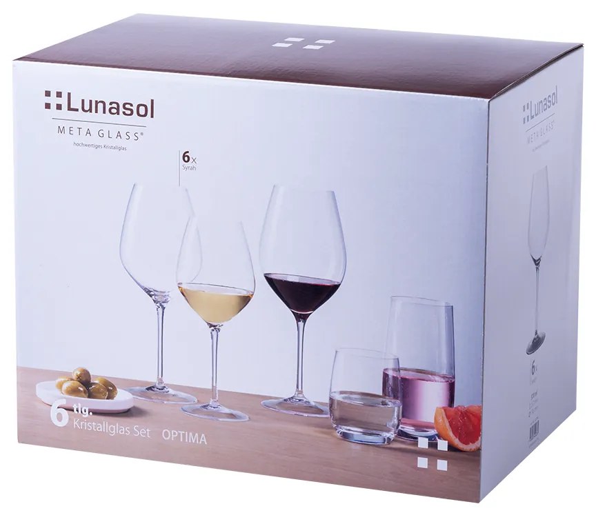Poháre na červené víno 570 ml set 6 ks - Optima Glas Lunasol - 322681