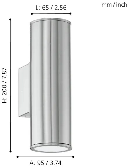 Eglo 94107 - LED vonkajšie osvetlenie RIGA 2xGU10/3W/230V