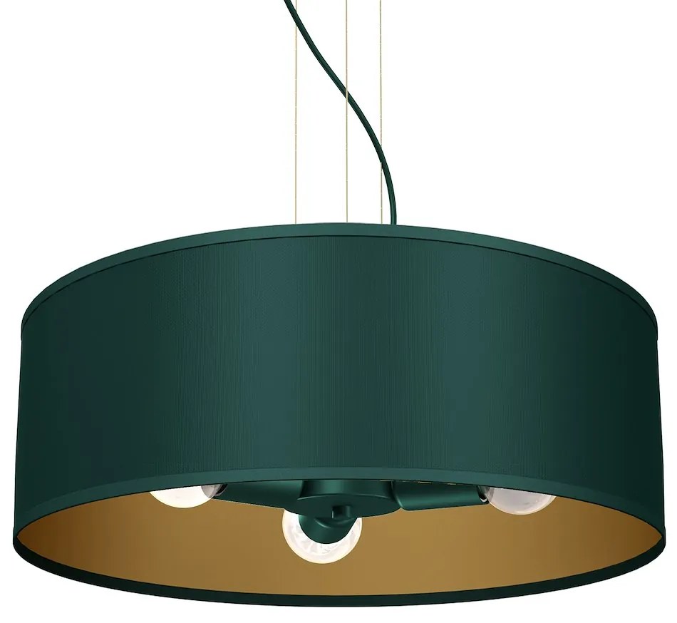 EUlight Závesné svietidlo Verde, 1x zelené textilné tienidlo, gr