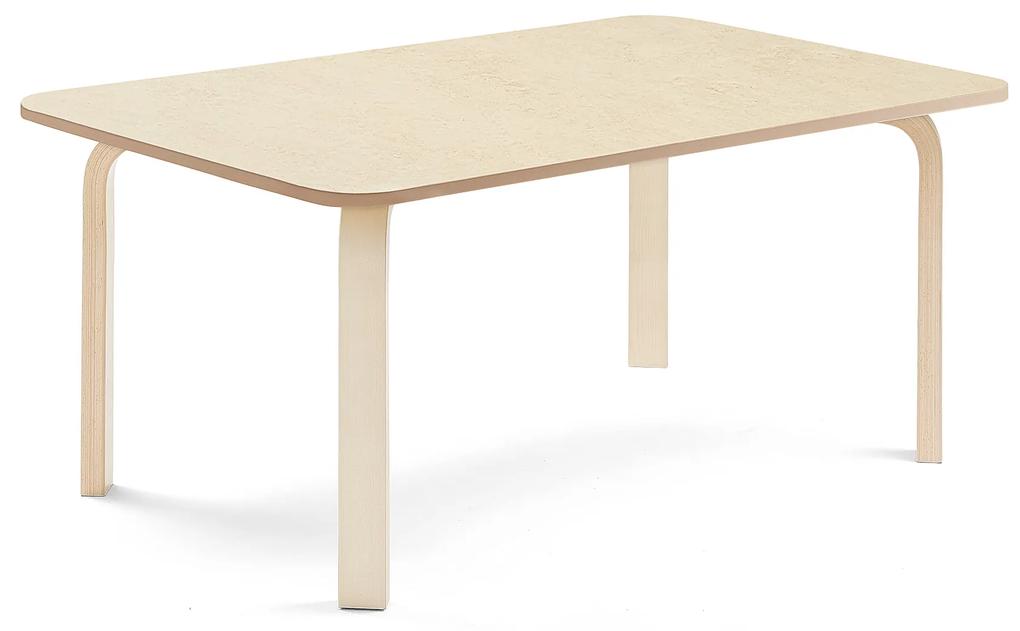 Stôl ELTON, 1200x800x530 mm, linoleum - béžová, breza