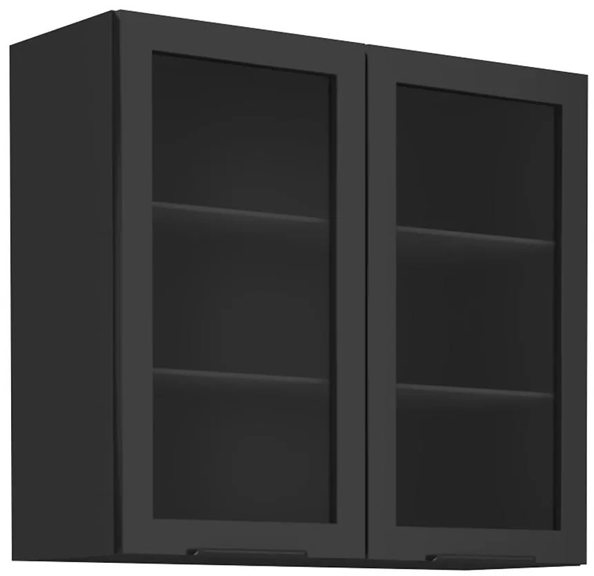 Kuchynská skrinka Siena čierna mat 80gs-72 2f