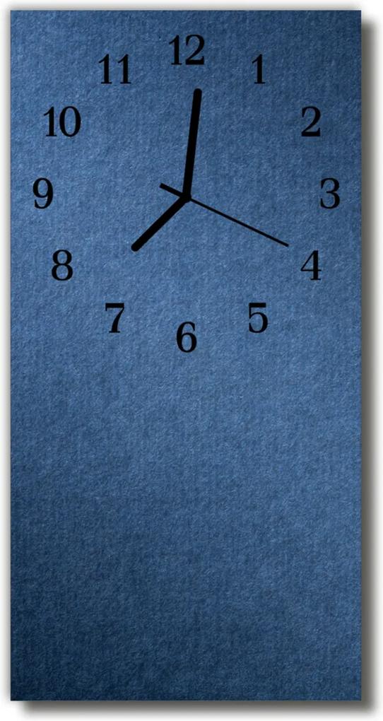 Sklenené hodiny vertikálne  modrý disk