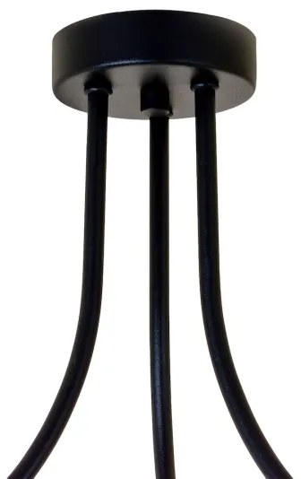 Prisadený luster QUEEN 3xE27/15W/230V čierny