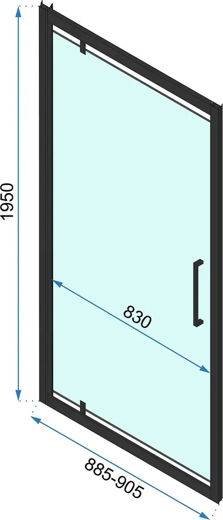 Jednokrídlové sprchové dvere REA RAPID SWING 90 cm pre inštaláciu do niky, zlaté/transparent - bez vaničky