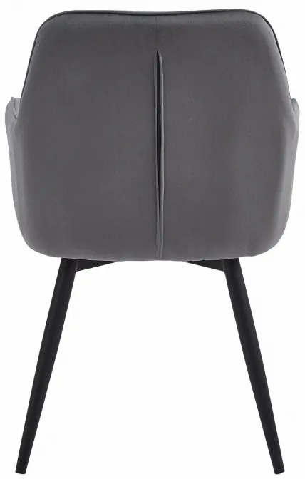 Set dvoch jedálenských otočných stoličiek JORK360 zamatové, tmavosivé (čierne nohy) 2 ks