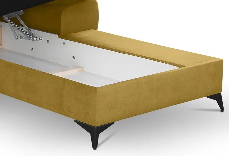 Rohová sedacia súprava Scala, žltá látka, pravý roh