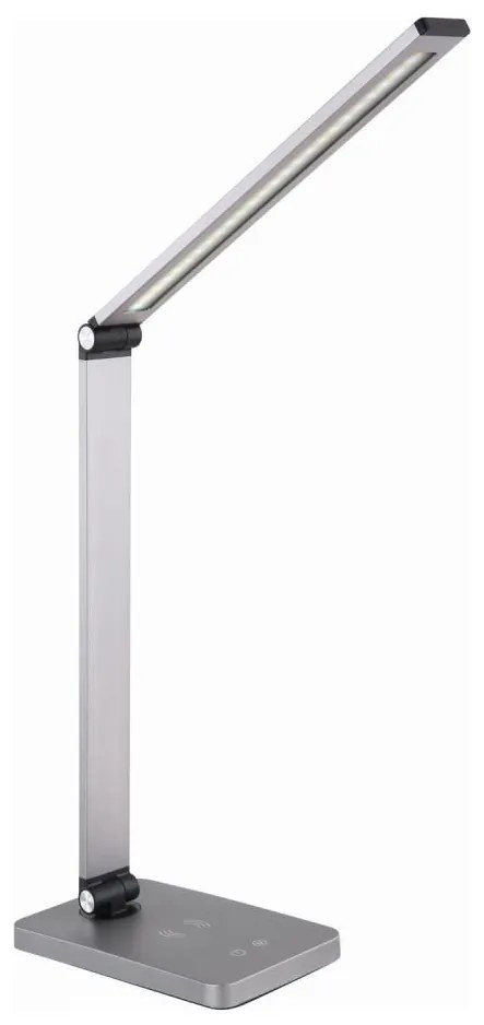 LED Stolná lampa s bezdrôtovou nabíjačkou LED/10W/230V matný chróm