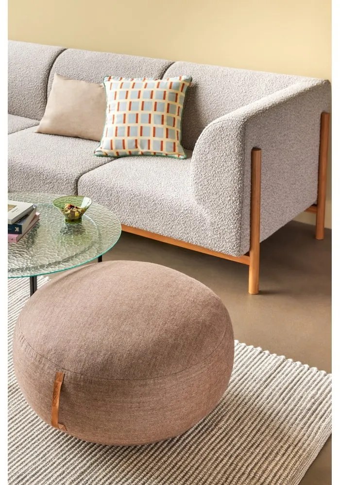 Svetlohnedý puf Hübsch Turenio, ø 70 cm