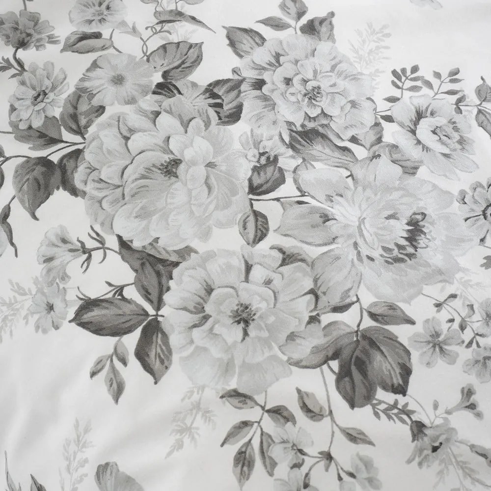 Sivé obliečky na jednolôžko 135x200 cm Elinda Floral – Catherine Lansfield