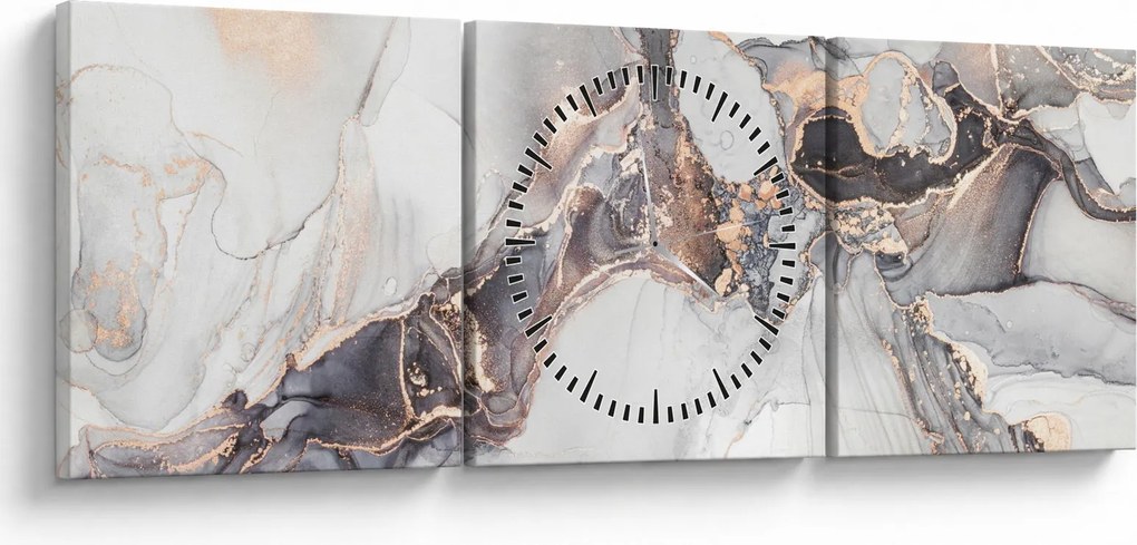 Obraz - Imitácia mramoru (s hodinami) (90x30 cm)