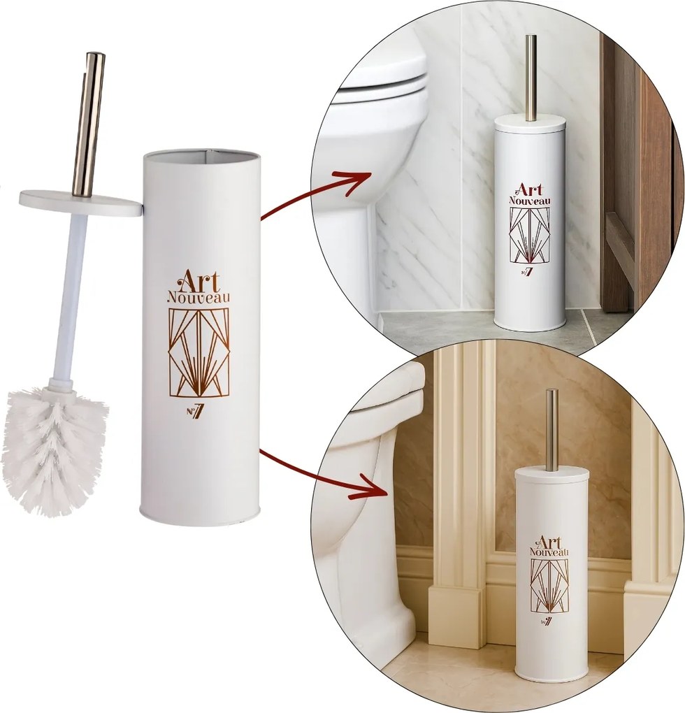 WC kefa Art Deco, biela/s chrómovými prvkami