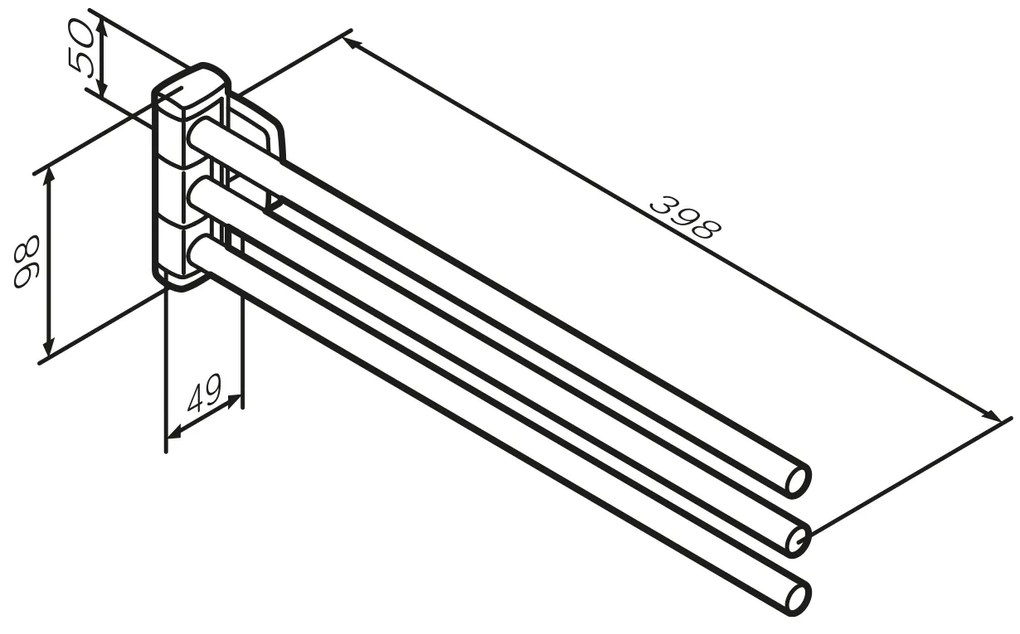 Vešiak na uteráky AM.PM Gem AGA32700 strojnásobiť, chróm