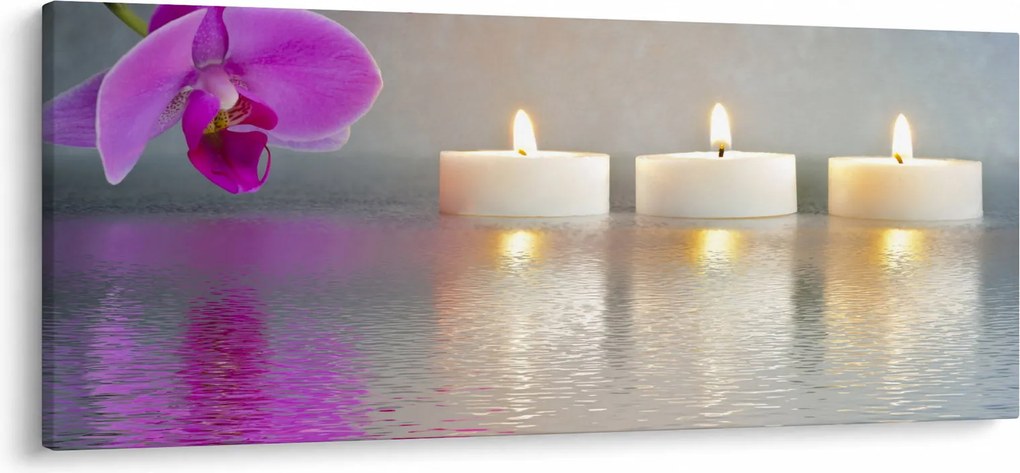 Obraz sviečok na vode (120x50 cm)