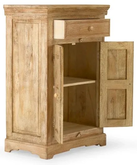 furniture-nabytek.cz - Masívna komoda z mangového dreva, lakovaná, prírodná farba – 75×46×114 cm