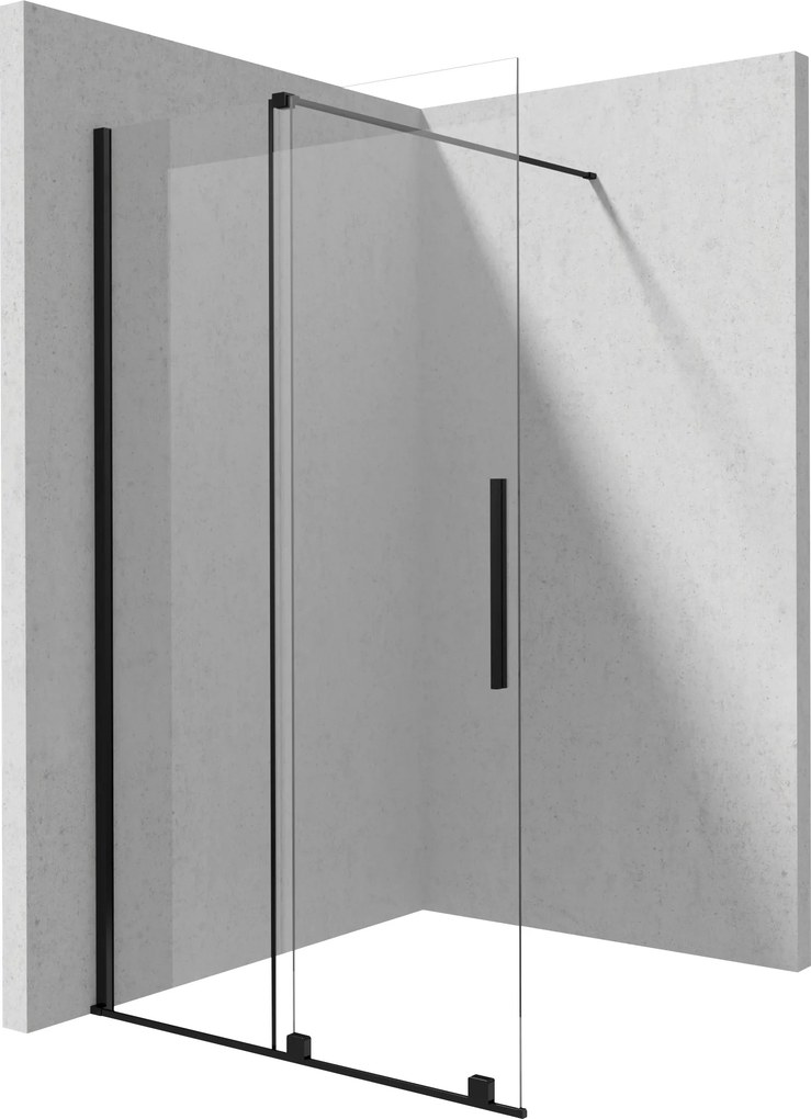Deante Sprchová zastena Walk-in Prizma, posuvná - KTJ N39R 90 cm, čierna - bez vaničky