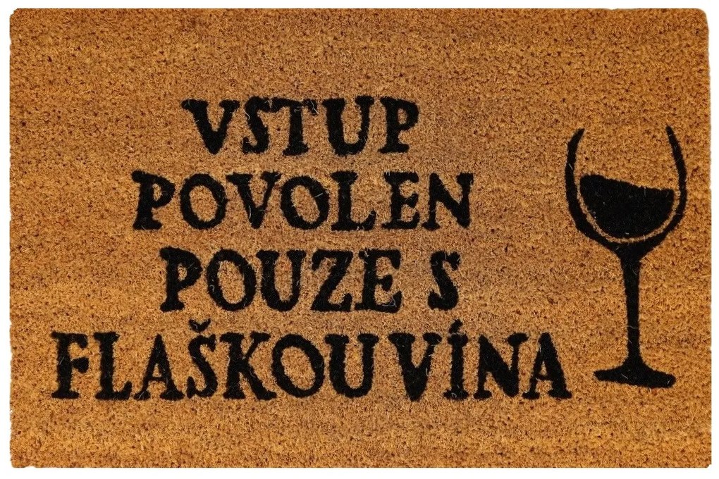 Trade Concept, Rohožka Kokos Flaška vína - na von aj na doma, 40x60, hnedá, chodba / predsieň