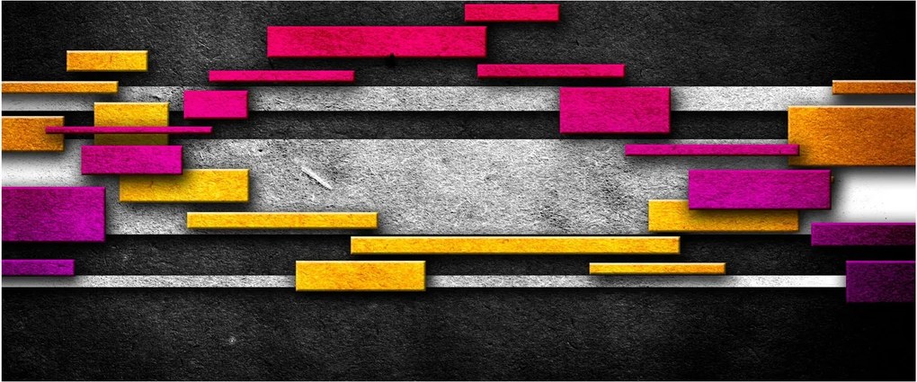 Obraz farebné abstrakcie na čiernom pozadí (120x50 cm)