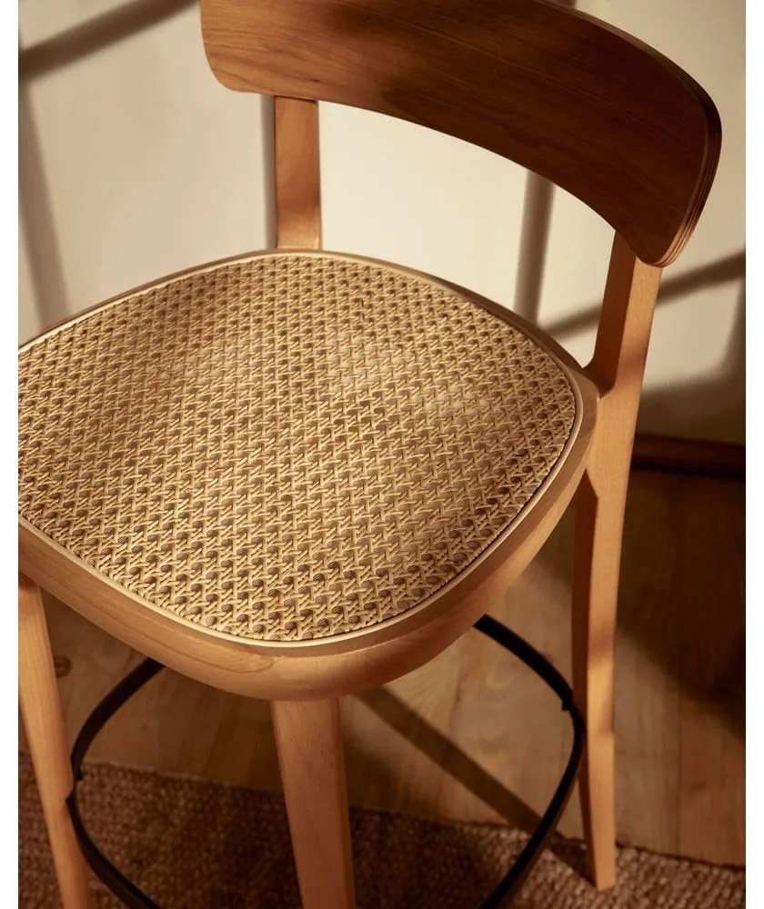 Barová stolička v dekore jaseňa v prírodnej farbe 99 cm Romane – Kave Home