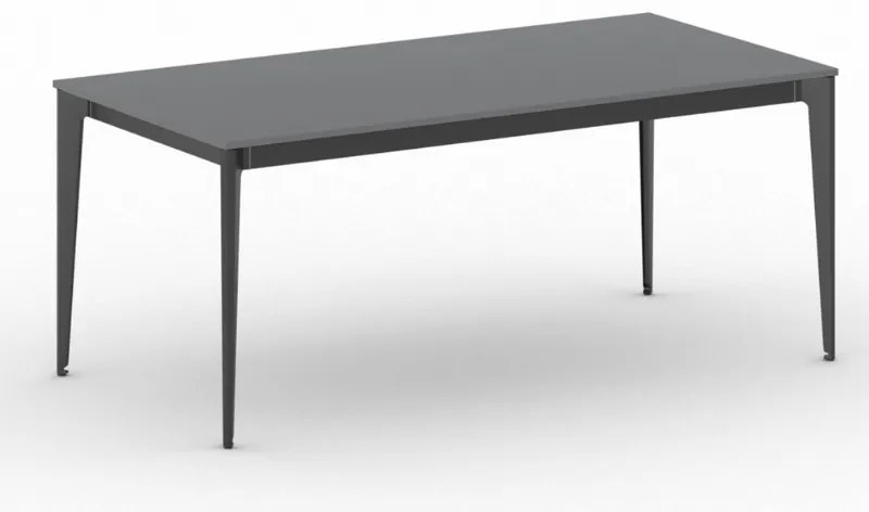 Rokovací kancelársky stôl PRIMO ACTION, 180x90 cm, čierna podnož, grafit