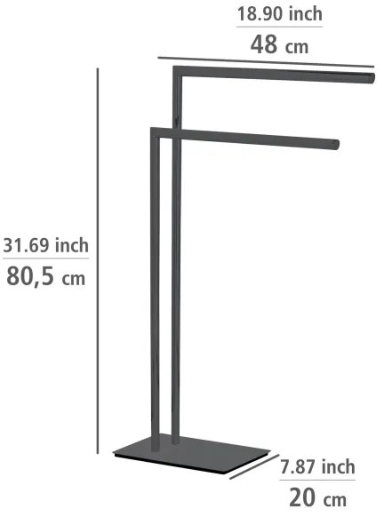 WENKO 71555800 - Stojan na uteráky RECCO 48x80,5 cm čierny
