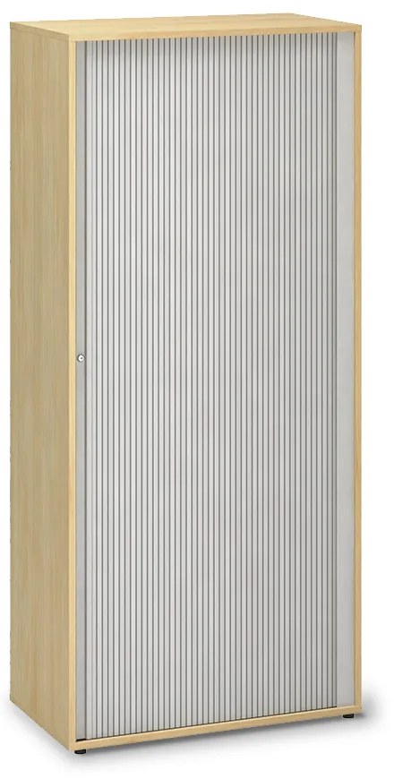 Vysoká skriňa ProOffice, žalúziové dvere 80 x 45 x 178 cm, divoká hruška