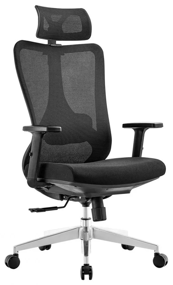 Kancelárska ergonomická stolička Neoseat AMADORA — sieť / látka, čierna, nosnosť 150 kg