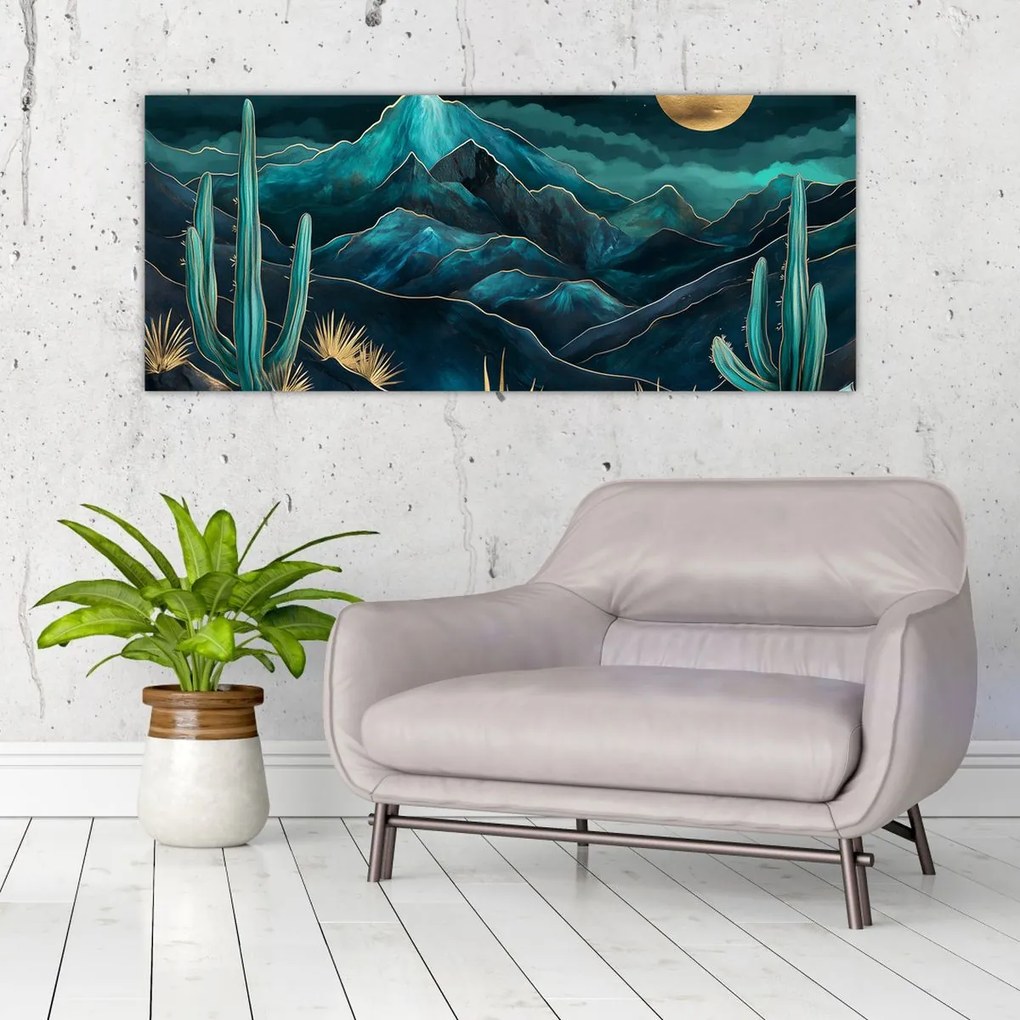 Obraz - Tyrkysová noc (120x50 cm)