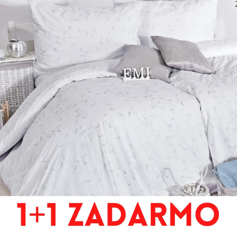 Obliečky bavlnené Crystal biele EMI 1+1 ZADARMO