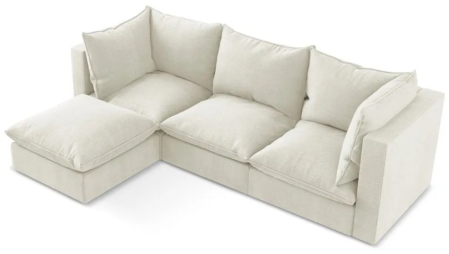 Béžová rohová pohovka (ľavý roh/s leňoškou) Manao – Makamii