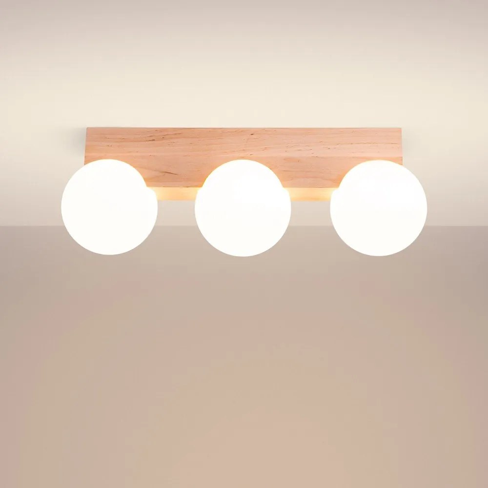 Biele/v prírodnej farbe stropné svietidlo so skleneným tienidlom ø 12 cm Solum – Sollux