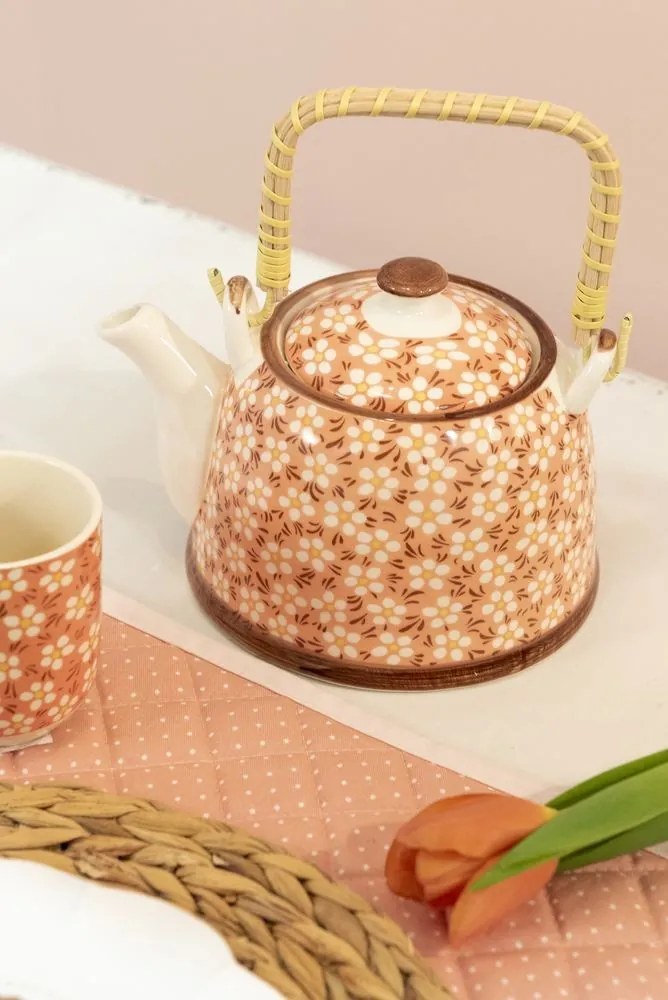 Lososový kalíšok na čaj kytičky - Ø 6 * 8 cm