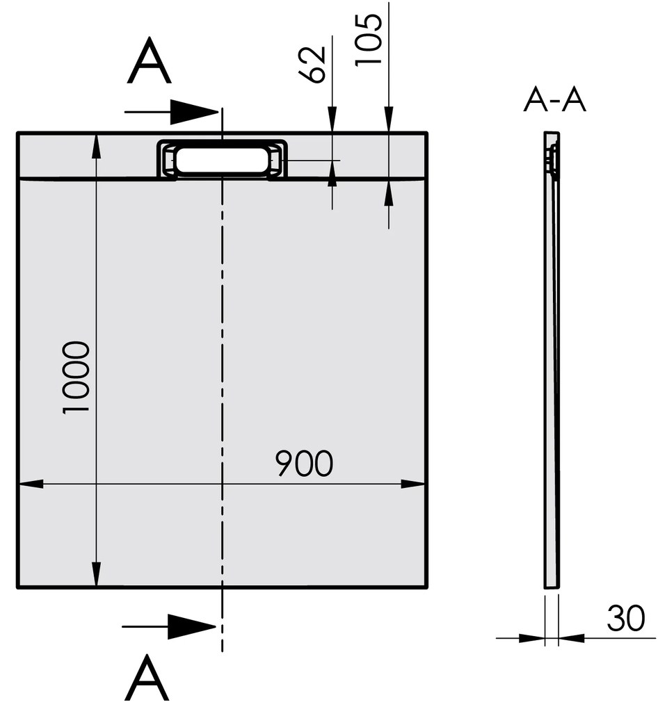 Polysan Polysan, KAZUKO sprchová vanička z liateho mramoru, 100x90 cm, 40336