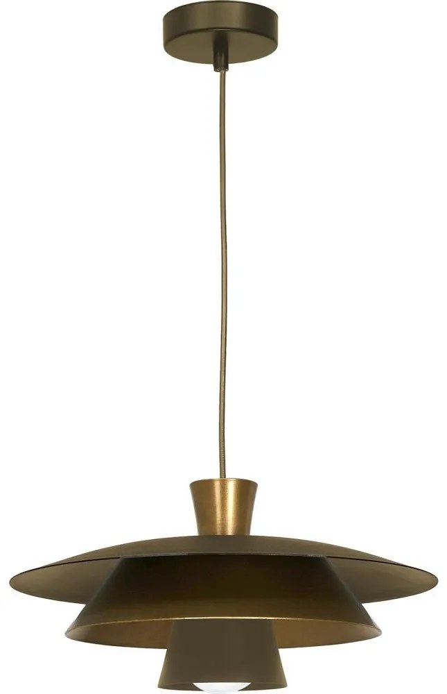 Luster na lanku PLATO 1xE27/15W/230V mosadz/zlatá