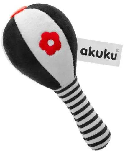 AKUKU Detská senzorická kontrastná hračka s hrkálkou Akuku Palička