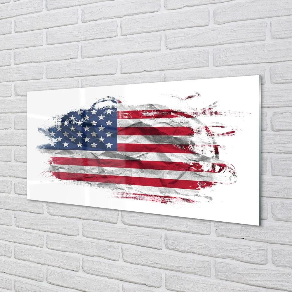 Sklenený obraz Vlajky Spojených štátov 140x70 cm