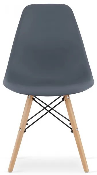 Set troch jedálenských stoličiek OSAKA tmavosivé (hnedé nohy) 3ks