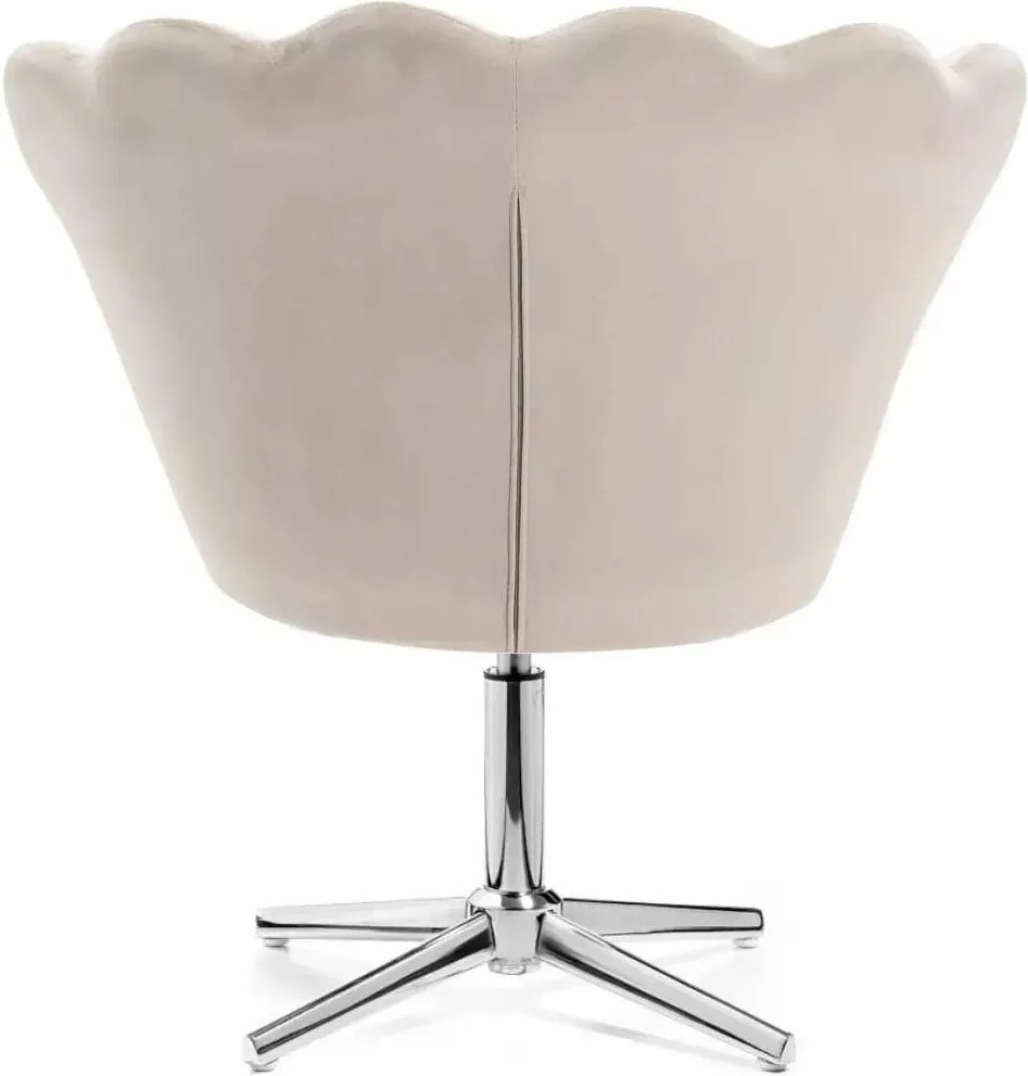 LuxuryForm DESIGN Kreslo FREY VELUR na striebornom kríži - latte