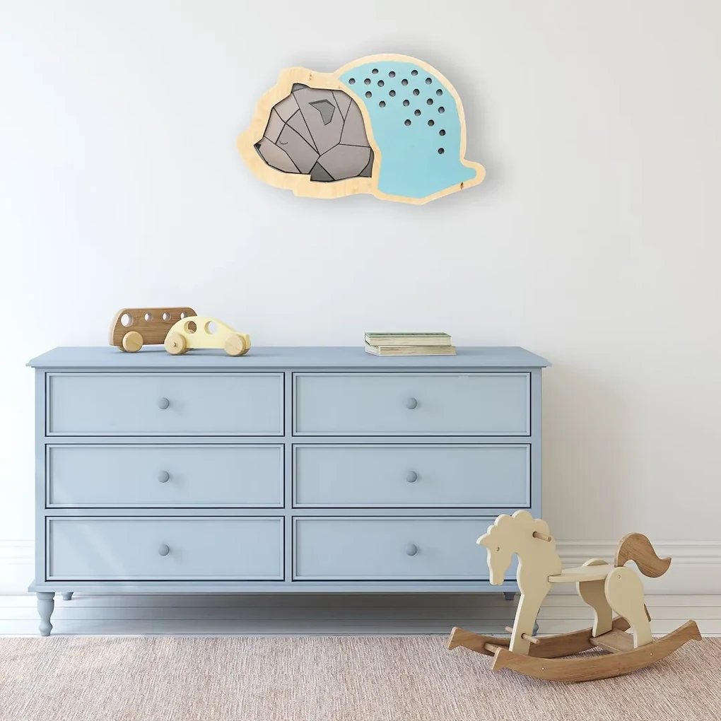 Detské nástenné LED svietidlo Bear, 1x LED w, 3000k, br/bl