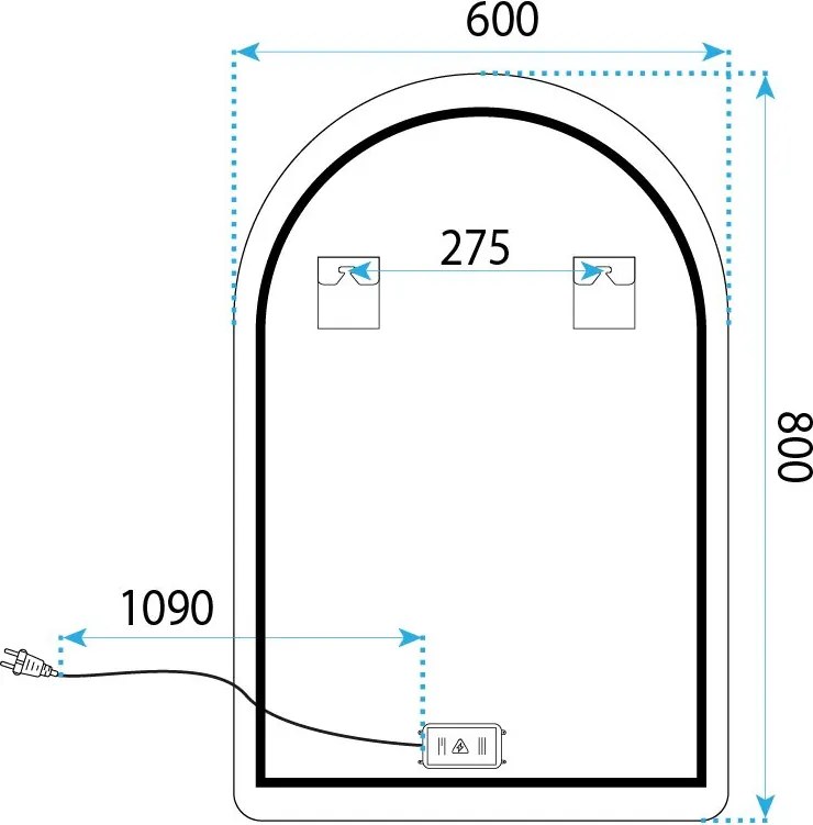 Rea Rea, Zrkadlo LED 80x60cm CAMLOT, HOM-01518