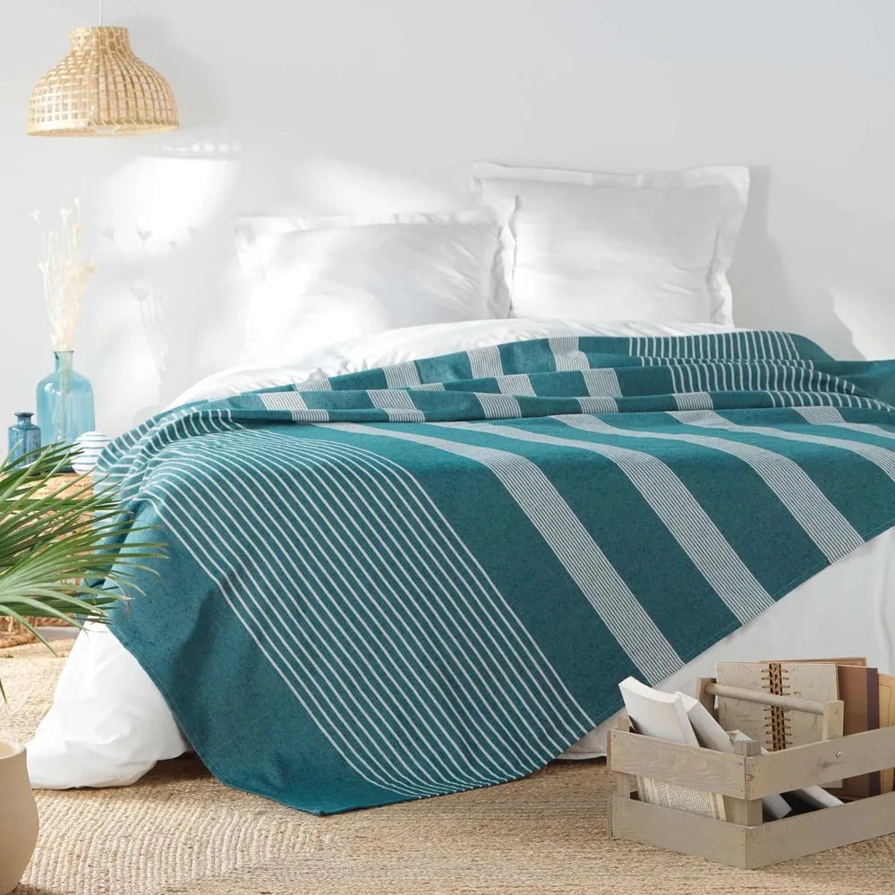 Modrý pléd 240x260 cm Adele – douceur d'intérieur