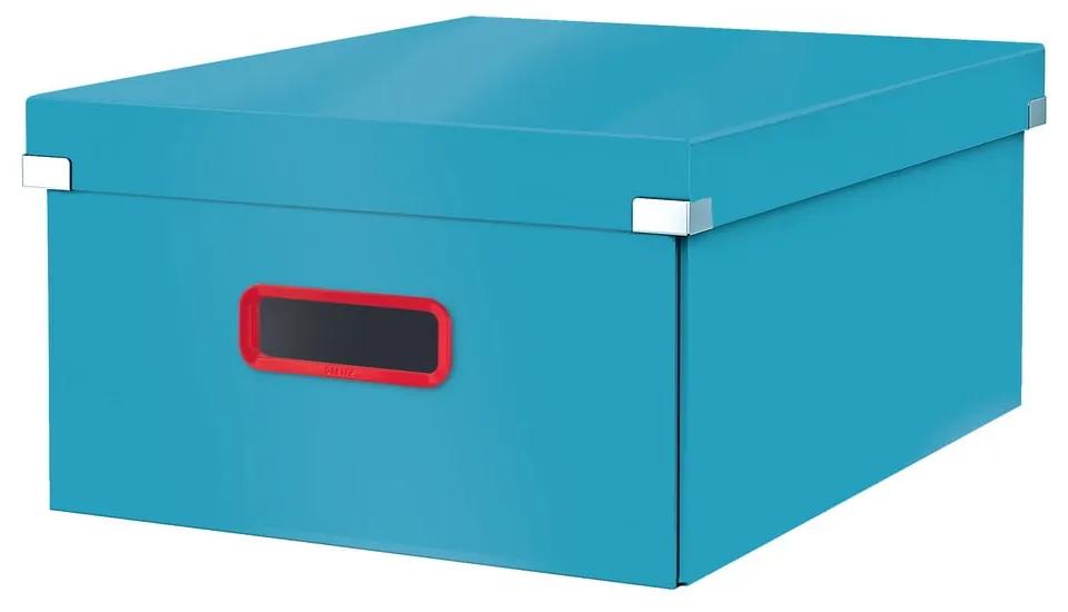 Modrý kartónový úložný box s vekom 48x37x20 cm Click&amp;Store – Leitz