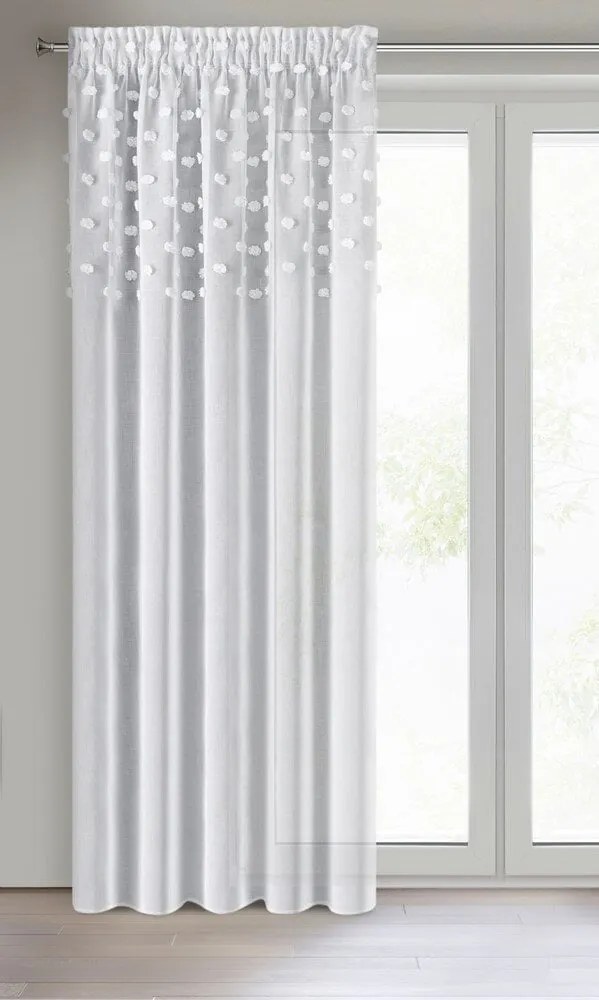 ZÁVES NA PÁSKE STELLA 140X270 CM BIELA