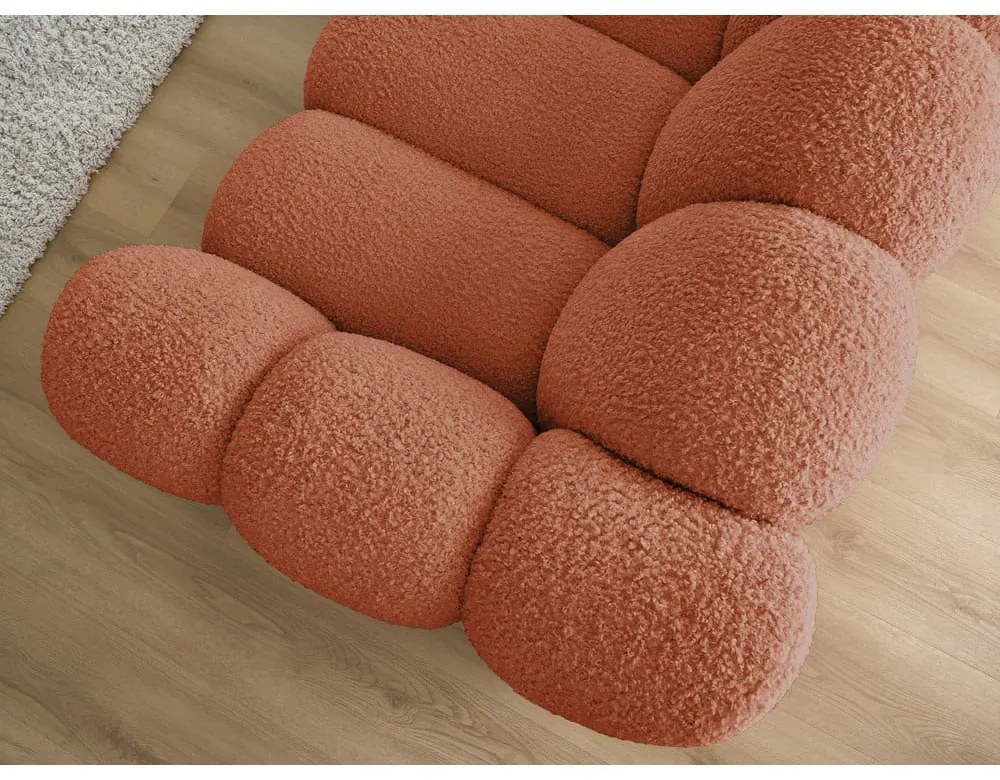 Pohovka z textílie buklé v tehlovej farbe 232 cm Hippolyte – Bobochic Paris